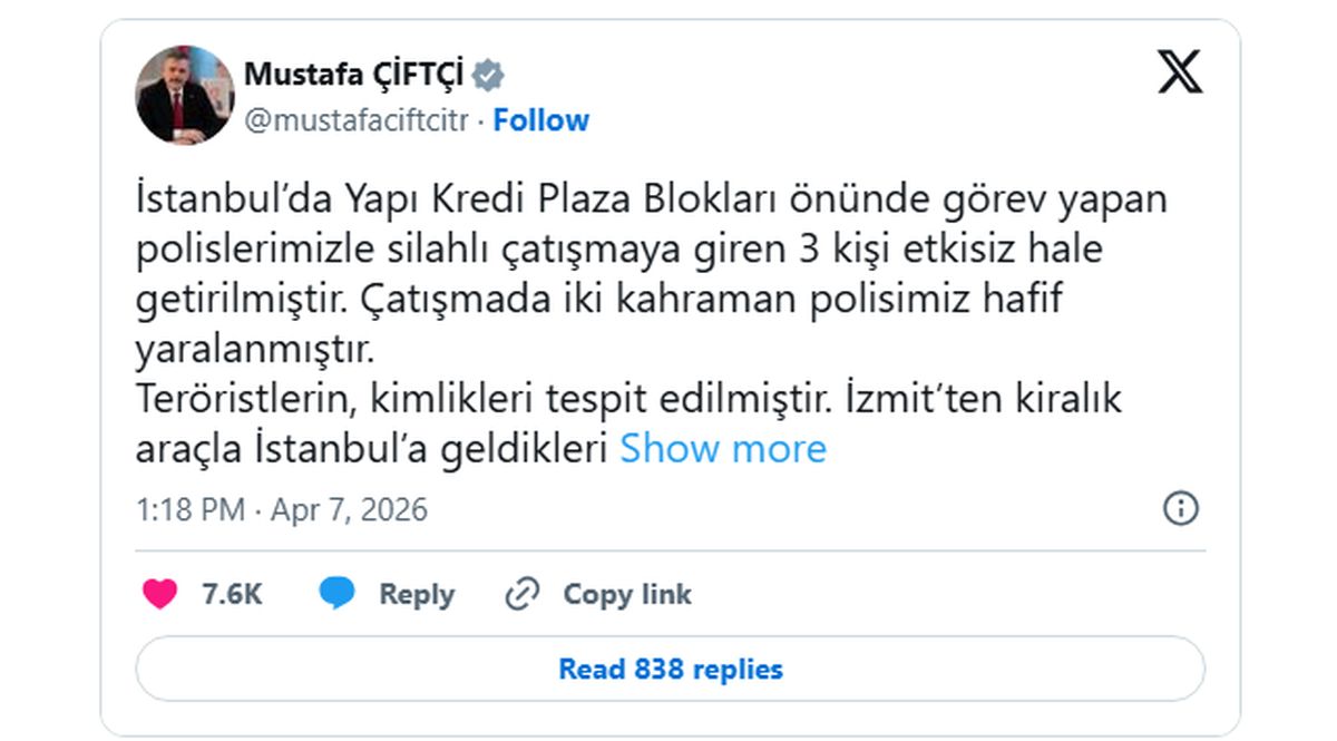 İstanbul'daki İsrail Konsolosluğu önünde silahlı çatışma