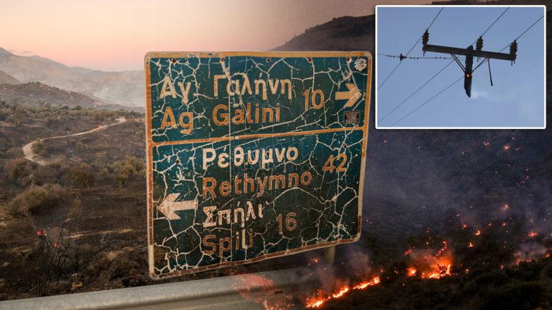 Σπινθήρες από κολώνες του ΔΕΔΔΗΕ έβαλαν φωτιά στο νότιο Ρέθυμνο – Συνελήφθη ο υπεύθυνος λειτουργίας του δικτύου
